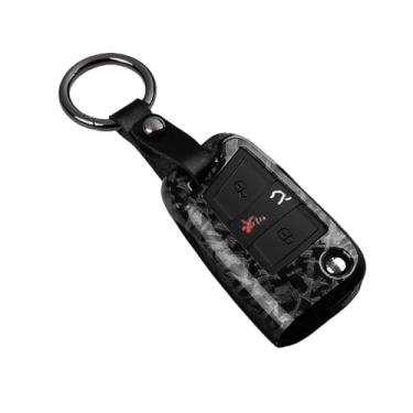 Imagem de Capa de chave de carro de fibra de carbono ABS compatível com VW Golf 7 MK7 Tiguan MK2 compatível com SEAT Ateca Leon FR 2 Ibiza compatível com Skoda Octavia(B F-Carbon Set 1)