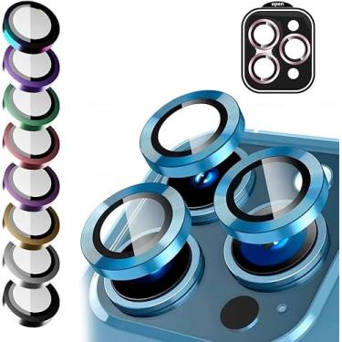 Imagem de Película de Vidro 3D 9D Compatível ¨Apple iPhone 12 PRO MAX Luxo Liso Protetor de Câmera Lente Traseira (AZUL BEBE)