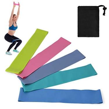 Imagem de 5 PCS Loop Bands Set com Bolsa de Armazenamento Elástica para Yoga Fitness Treinamento em Casa e Academia