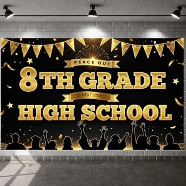 Imagem de Exibição de evento escolar globo de transição escolar banner formatura celebração para promoção festa promoção 8ª série