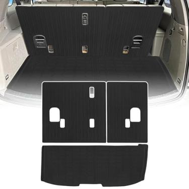 Imagem de ZQULOYO Forro de carga Tapete de encosto para Honda Pilot Accessories 2009-2015 com gancho e laço tapete de porta-malas traseiro protetor de capa traseira para todos os climas antiderrapante Split