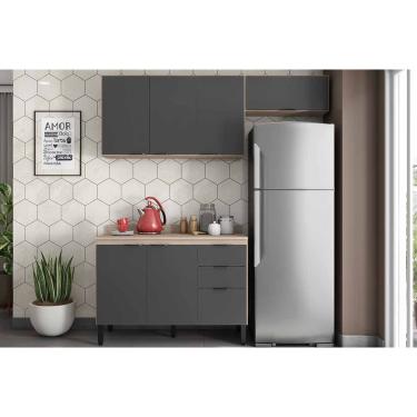 Imagem de Kit Modulado Demóbile 3 Peças Firenze C3P51 Avena/Grafito
