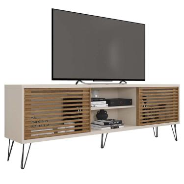 Imagem de Rack Bancada Para Tv Até 72 Polegadas Bege Frizz Caemmun
