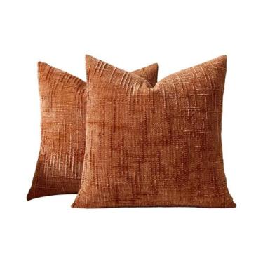 Imagem de Capa De Almofada Chenille 18x18 Polegadas Com Textura De Fio De Bambu,