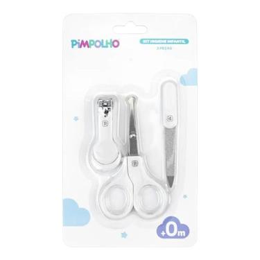 Imagem de Kit Higiene Pimpolho Manicure do Bebe 3 Peças Branco Cuidados Com O Be