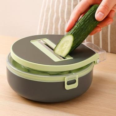 Imagem de Ralador Fatiador Legumes Verduras Manual Processador Cortador Descasca