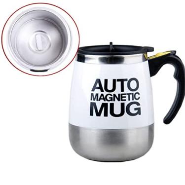 Imagem de Caneca Térmica Inox de Autoagitação Café Magnética Automática 450 ml, IBMKIDS (Branca)