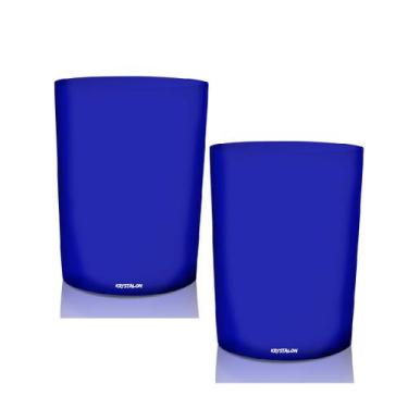Imagem de Kit 2 Copos Big Drink 320ml Azul - Polipropileno Texturizado - Krystal