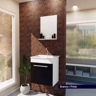 Imagem de Armario Banheiro 44cm Kit Hit Branco/Preto