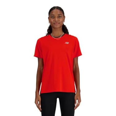 Imagem de New Balance Camiseta feminina Sport Essentials, Neo Flame, PP