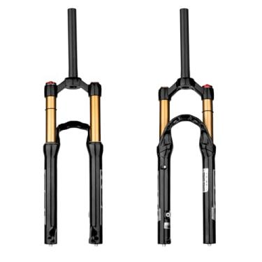 Imagem de BOLANY Garfo pneumático de suspensão de bicicleta de 20/61.0 cm 28,6 mm (1-1/20.3 cm) x 220 mm Direção reta sem rosca 9 mm versão de freio a disco MTB garfo dianteiro 100/135 mm viagem