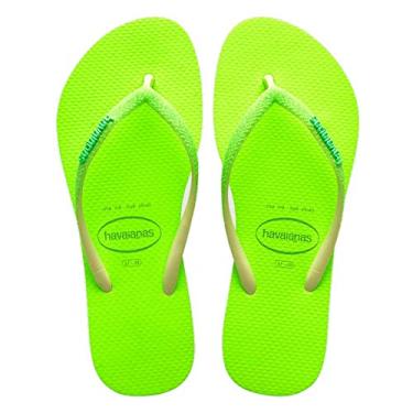 Imagem de Chinelo Slim Glitter Neon, Havaianas, Feminino, Lima, 39/40