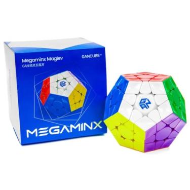Imagem de Cubo Mágico Gan Megaminx V2 Maglev UV Magnético (Cinza) Profissional
