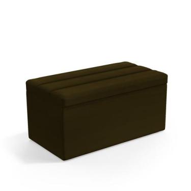 Imagem de Calçadeira Baú Ursa 90 para Cama de Solteiro N-027 Veludo Marrom Choco