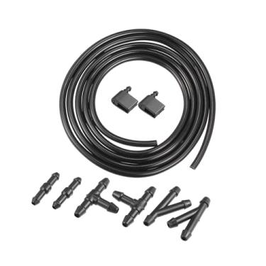 Imagem de TUCKBOLD Bocal de limpador de para-brisa jato de spray com mangueira de lavadora de para-brisa de 2 m para Mercedes-Benz Sprinter 3500 2010-2022 Nº 2E1955985 - Pacote com 9 peças automotivas