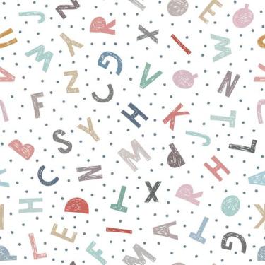 Imagem de Papel De Parede Adesivo Lavável sala Alfabeto ABC Colores 12m - Signma