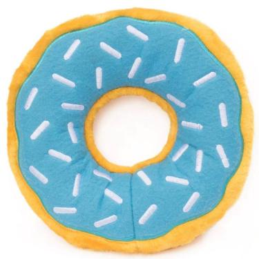 Imagem de Brinquedo Pelúcia Donutz Blueberry ZippyPaws Com Apito Para Cães e Gatos Médio - Azul
