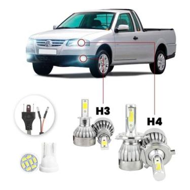 Imagem de Lampada Led Volkswagen Saveiro G4 2006 A 2012 H4 H3 20000lm - V10, Bra