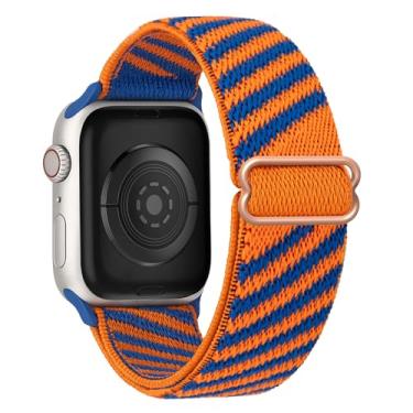 Imagem de Pulseira de nylon elástico compatível com Apple Watch séries 10, 9, 8, 7, 6, 5, 4, 3, 2 e SE, Ultra 2 de 38 mm, 40 mm, 40 mm, 40 mm, 41 mm, 44 mm, 46 mm, 49 mm, SE, 38 mm/40 mm/41 mm/42 mm (série 10))