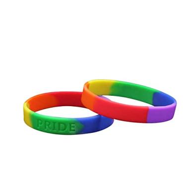 Imagem de Pulseiras de silicone transgênero, orgulho gay arco-íris, bissexual, pansexual – Pulseiras LGBTQ+ para o mês do orgulho, desfiles, eventos, arrecadação de fundos, conscientização e apoio – unissex, 8
