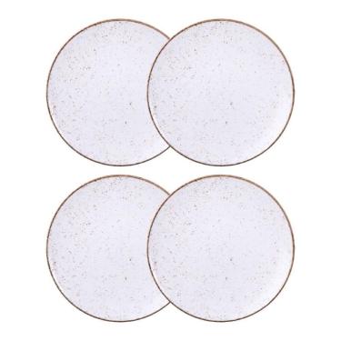 Imagem de Jogo de Pratos Rasos Grande Rústico 4 Peças 28cm Porcelana Tramontina