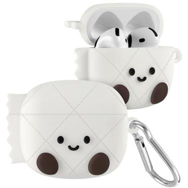 Imagem de Boaretiu Capa para Airpods 4th 2024 desenho fofo Kawaii - com chaveiro, design engraçado, capa para meninas, adolescentes e mulheres, capas para Air Pods 4, papel
