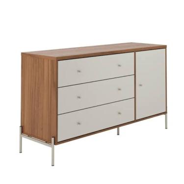 Imagem de Cômoda 3 Gavetas 1 Porta Jasper Off White E Canella 138cm