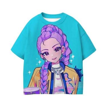 Imagem de Camiseta Kpop Purple Demon Hunters Para Meninas E Meninos, Manga Curta
