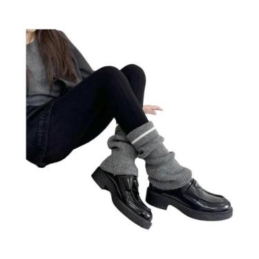 Imagem de Meia-calça Feminina Vintage Térmica Modeladora Listrada Vertical 150g 