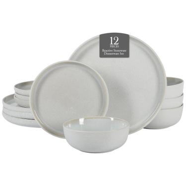 Imagem de Conjunto de Jantar em Cerâmica Gibson Elite Tahoe Sunset 12 Peças para 4 Pessoas - Branco Creme