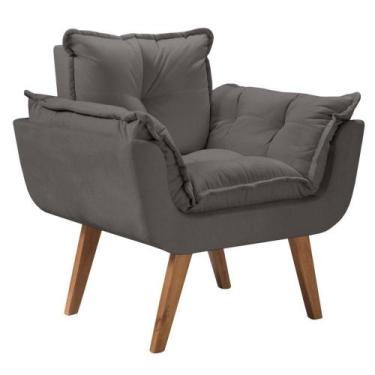 Imagem de Poltrona Opala 1 Lugar Lisa Cinza - D SALLA