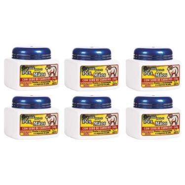 Imagem de Creme Para Mãos e Pés Sebo de Carneiro 240g San Jully Kit com 6 Potes