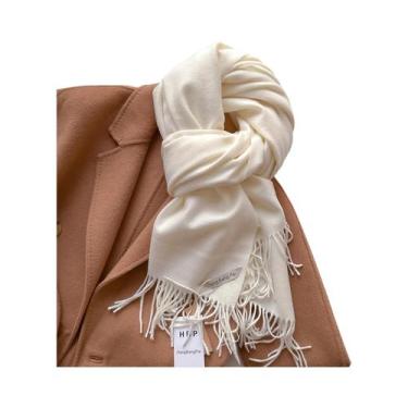 Imagem de Cachecol Feminino Longo De Lã Quente Para Inverno, Xale De Caxemira, P