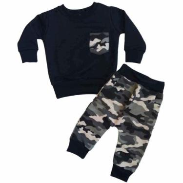 Imagem de Conjunto de Inverno Moletom Militar Calça Saruel Infantil - Same,  6