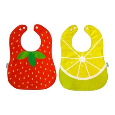Imagem de Kit Babadores Bebê Frutas 2 Pçs Limão / Morango - Lilifish - Lilifish 