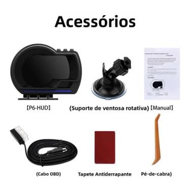 Imagem de Display Head-Up Para Carro P6 OBD II EUOBD, Projetor De Velocímetro Pa