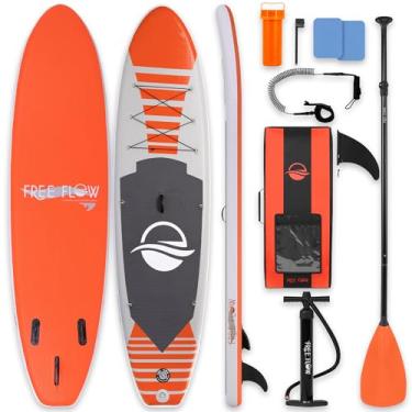 Imagem de Prancha SUP Inflável SereneLife Kit 320cm Laranja SLSUPB135