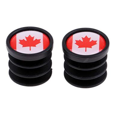 Imagem de Pacote com 2 tampas de guidão para guidão de bicicleta da menolana – Alargadores para guidão – Padrão de bandeira nacional moderno, ótima decoração/presente, Canada
