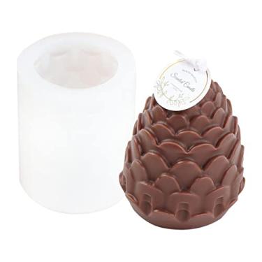 Imagem de vela silicone 3D, fundição escultura pinha fofa resina feito à mão cera aroma para fabricação velas faça você mesmo artesanato sabão bolo chocolate cera abelha