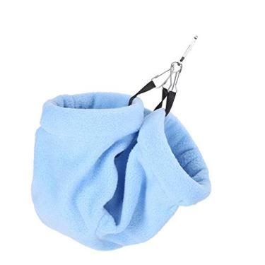 Imagem de LZKW Túnel para animais de estimação, túnel para pendurar cama de hamster, túnel de pendurar para rato, hamster, suprimentos para animais de estimação, túnel de animais de estimação, casa de brinquedo de papagaio pequeno (azul)