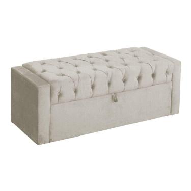 Imagem de Báu Calçadeira Emma 140cm Suede Bege - Vallisa Decor