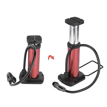 Imagem de Bomba de pé portátil para bicicleta Keenso - bomba de ar para pneus de alta pressão portátil para bomba de ar (vermelho)