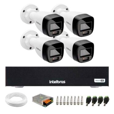 Imagem de Kit 4 Câmeras Intelbras Vhd 1220 B G7 Full Color Bullet Full Hd 1080p Multi Hd Ir 20m + Dvr Intelbras Mhdx 1004-c 4 Canais
