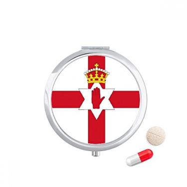 Imagem de Porta-comprimidos com bandeira nacional da Irlanda do Norte da Europa, país de viagem, caixa de armazenamento de medicamentos, dispensador de espelho para presente