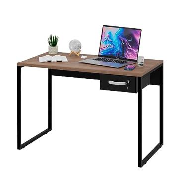 Imagem de Mesa Escritório Diretor Estilo Industrial 1,00m Com Gaveteiro (Nogal)