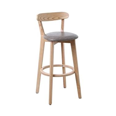 Imagem de Bancos de bar requintados cadeira de bar de madeira moderna simples banco alto cadeira de frente cadeira de restaurante banco de ilha cadeiras de bar (cor: latão)