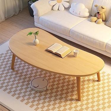 Imagem de Mesa De Centro Pequena Mesa De Centro Moderna Mesa De Centro Rústica De Fazenda Mesa De Centro Oval De Meados Do Século Mesa De Centro Com Destaque Retrô Para Sala De Estar Fácil Montagem,Cor Made