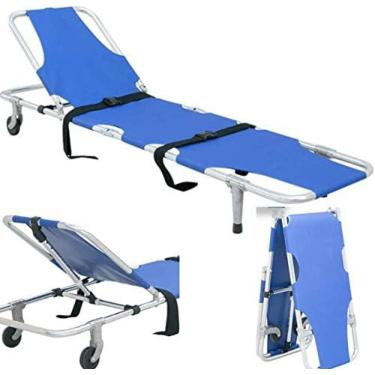 Imagem de Maca De Resgate Dobrável De Alumínio, Cama De Resgate Com Encosto De Cinto De Segurança Portátil Com 2 Barras De Aço Maca Portátil Para Transporte De Pacientes Emergência Médica,YUYANAIAI