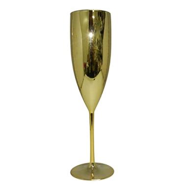 Imagem de Taça Acrílica para Champagne Metalizada Dourada