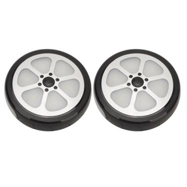 Imagem de 2 peças de luzes de segurança para carrinho de bebê, forma de roda, 3 modos de luz, alimentação por pilhas AA de LED, carrinho de bebê, luzes de triciclo com parafusos para caminhadas ao ar livre à noite